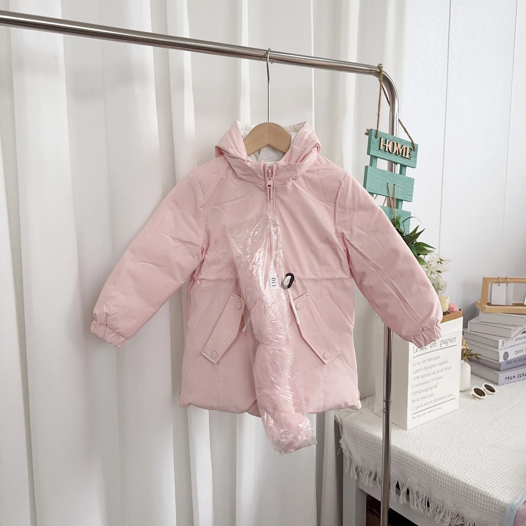 断码小童加厚鹅绒双面穿带毛领！04171