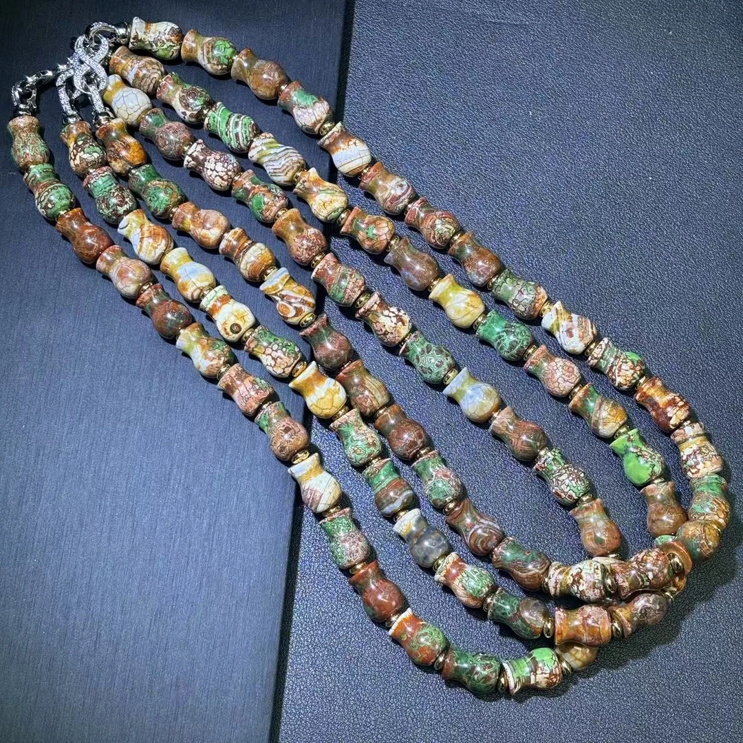 S7719【福嘟嘟】长寿 石 玛瑙桶珠项链-送礼佳品-多样性只发一件