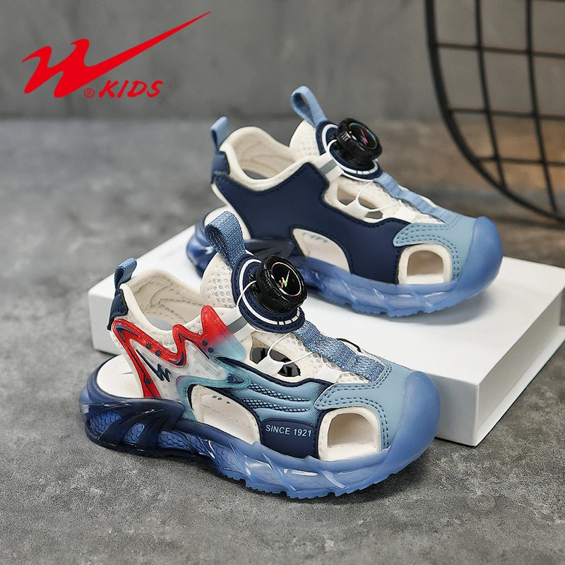 双星童鞋春季新款透气儿童旋转扣包头凉鞋15076