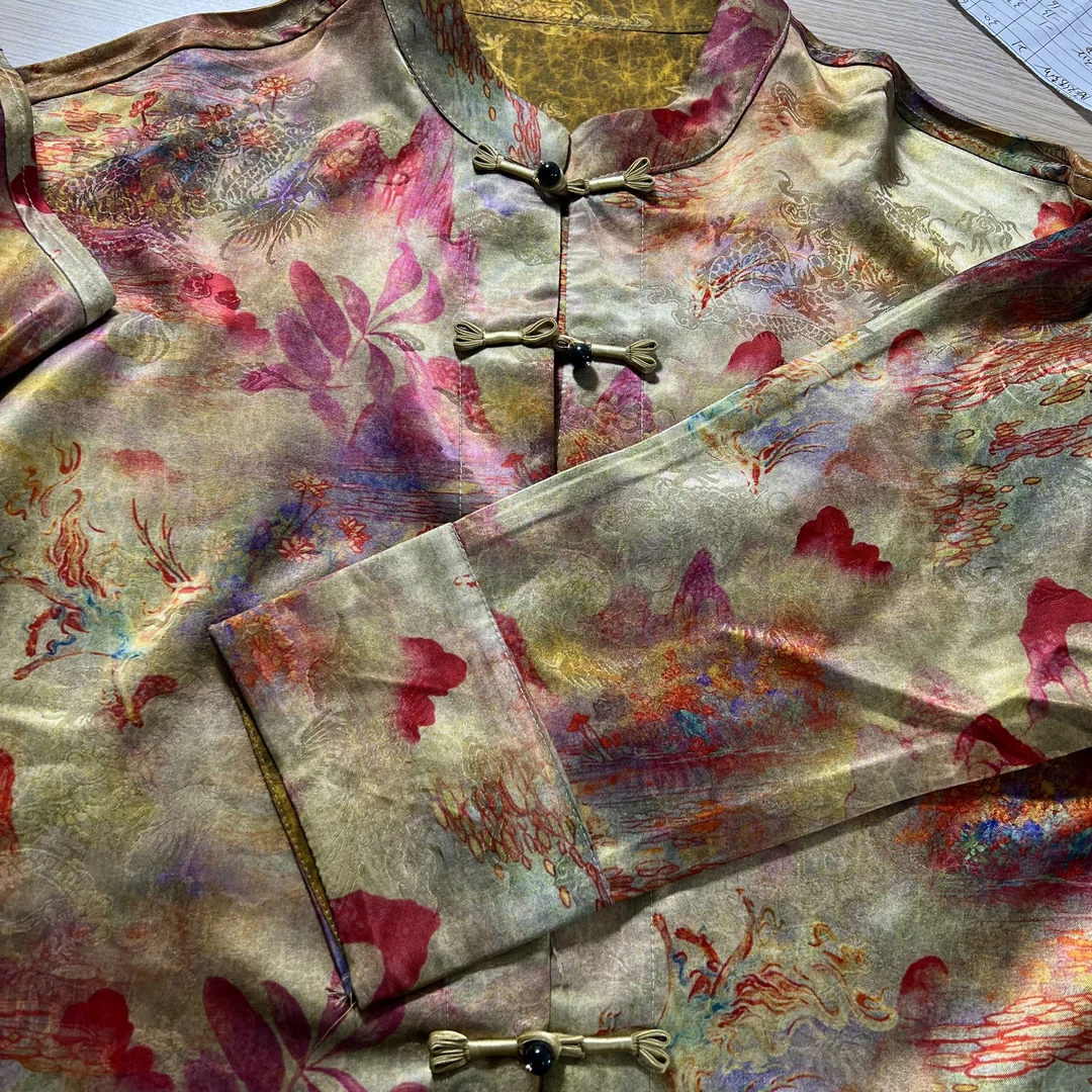 391网红新中式夏季复古中国风提花经典衬衫