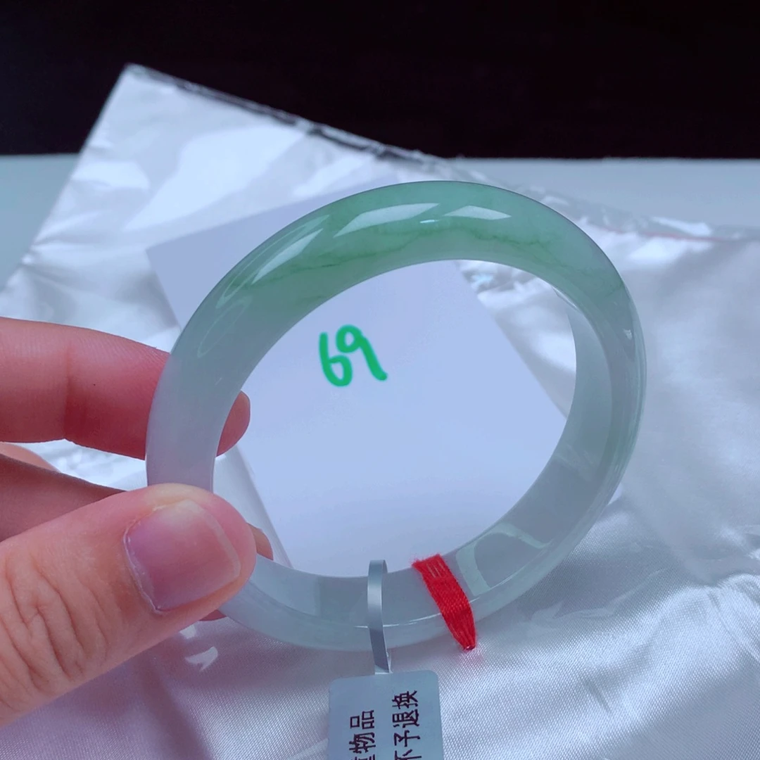 未镶嵌手镯翡翠缅甸天然A货翡翠手镯54.7
