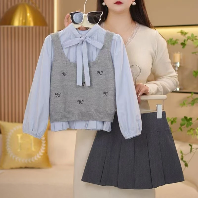 女童春秋款套装2025新款女孩时髦洋气春装甜美衣服女孩学院风穿搭