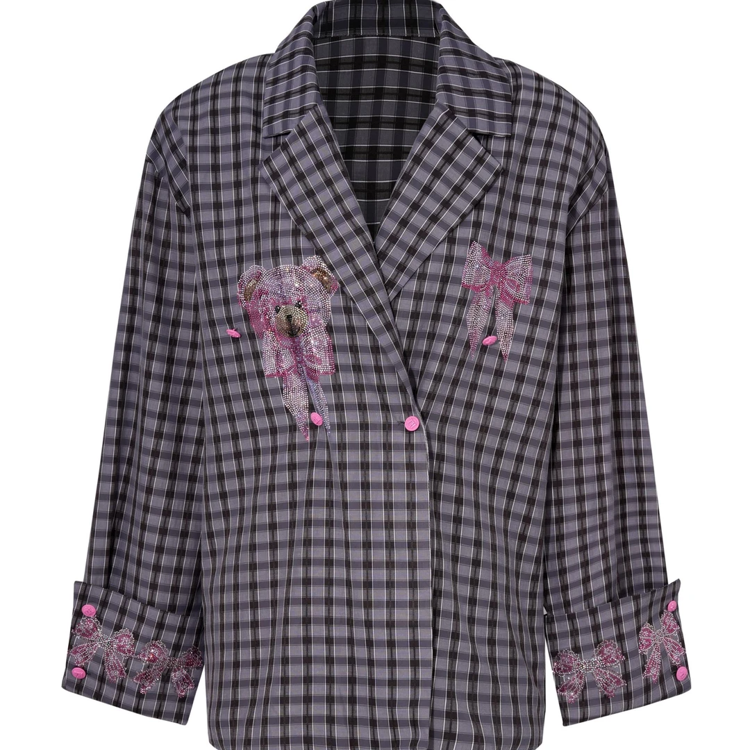 私服-TCH2025春季新款烫钻时尚休闲百搭西服T75A04E5006