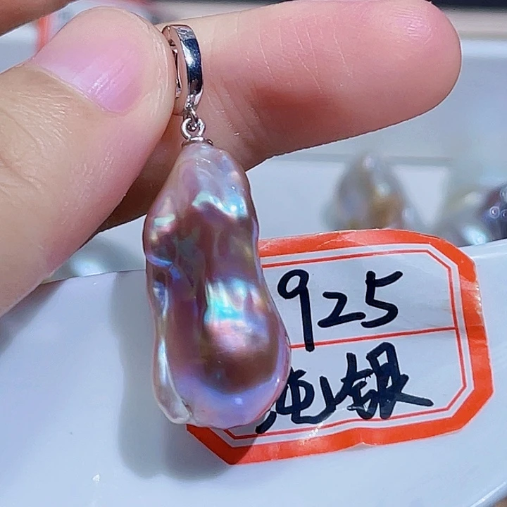 淡水珍珠银S925镶嵌颈饰