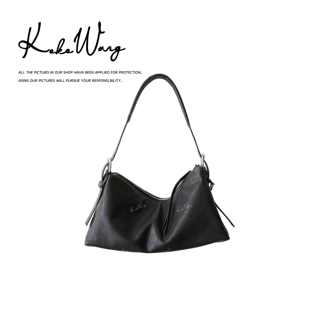 KOKO WANG新款内外植鞣牛皮软面通勤百搭腋下单肩包X0995H11S02