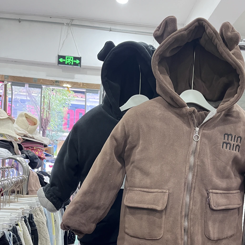 休闲风拉链男冬季男女通用套装加厚家居服大童130-160