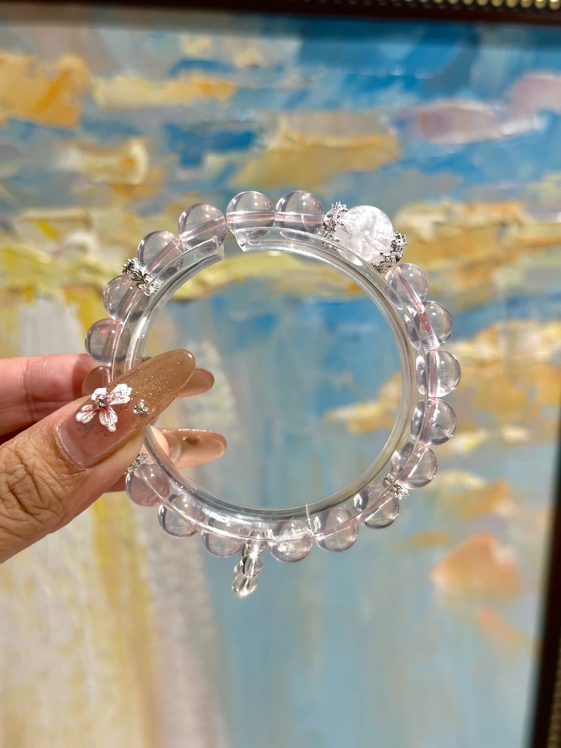 天然粉水晶手串 多样性发一 F02