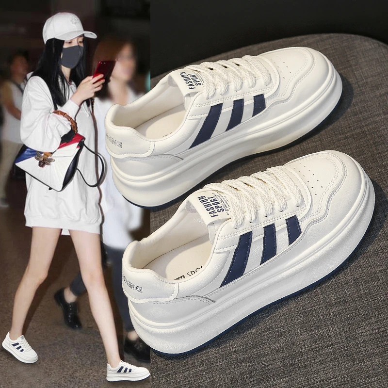 【爆款】轻便厚底小白鞋小个子增高显瘦ins欧若风时尚百搭板鞋女鞋