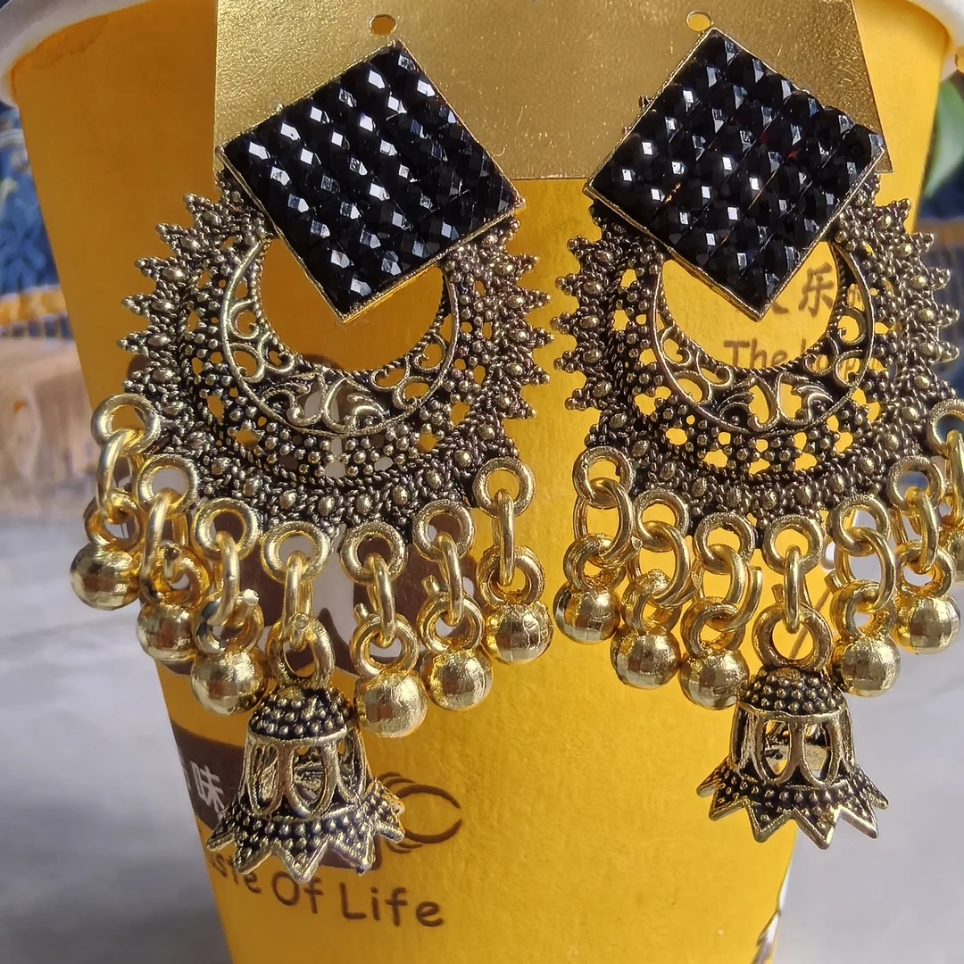 非金属皮质耳饰 民族风水滴/铃铛女耳环时尚百搭城市机能风手工女