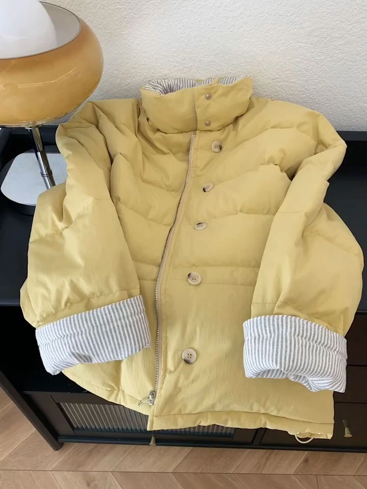 韩系减龄短款棉服外套女秋冬季2025年新款简约百搭加厚面包服上衣