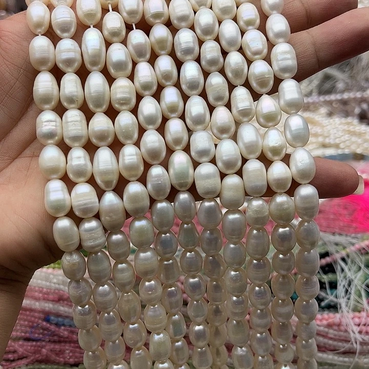 玛瑙/玉髓未镶嵌珠宝半成品一条8mm左右米珠珍珠