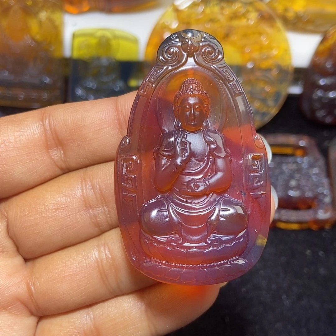 琥珀未镶嵌颈饰缅甸天然琥珀吊坠