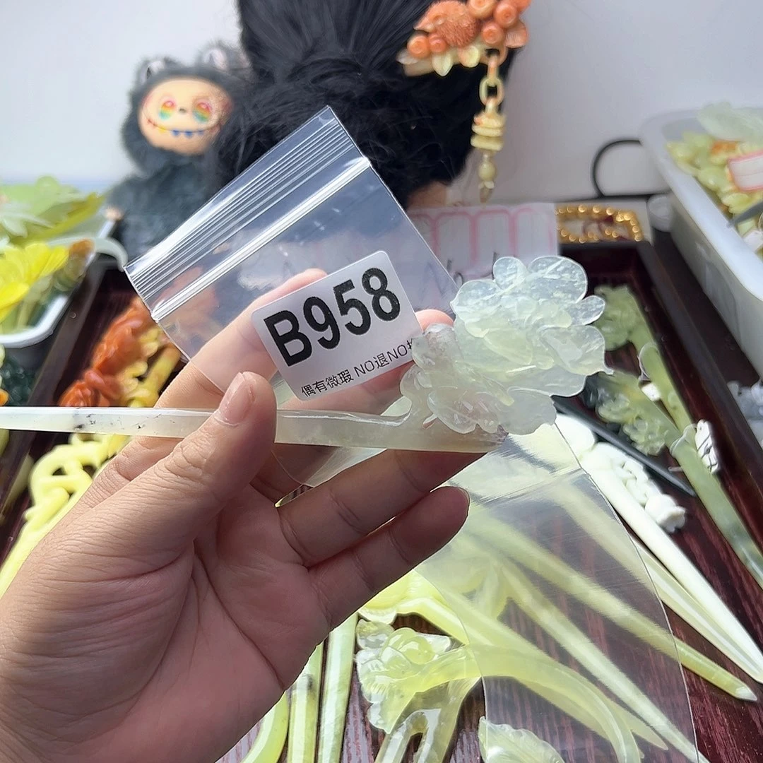 合金蛇纹石玉发饰快**喜