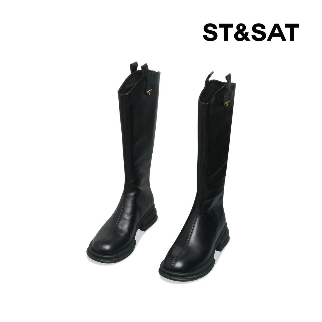 【黑金系列】星期六时尚骑士靴长筒2023冬季新品厚底女靴SS34117538