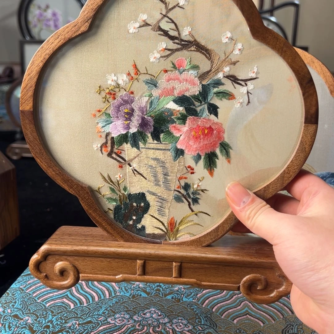 刺绣纯手工刺绣双面绣摆件