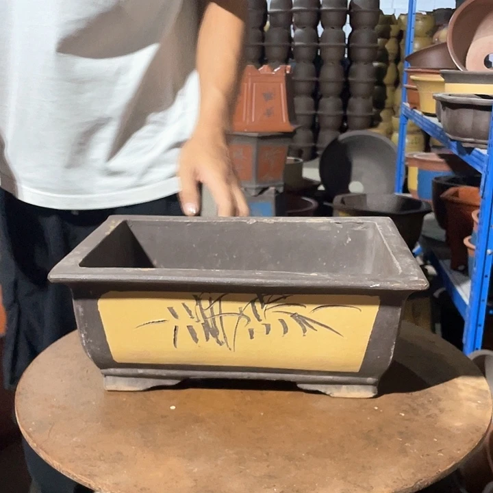 32黄色马槽花盆花盆