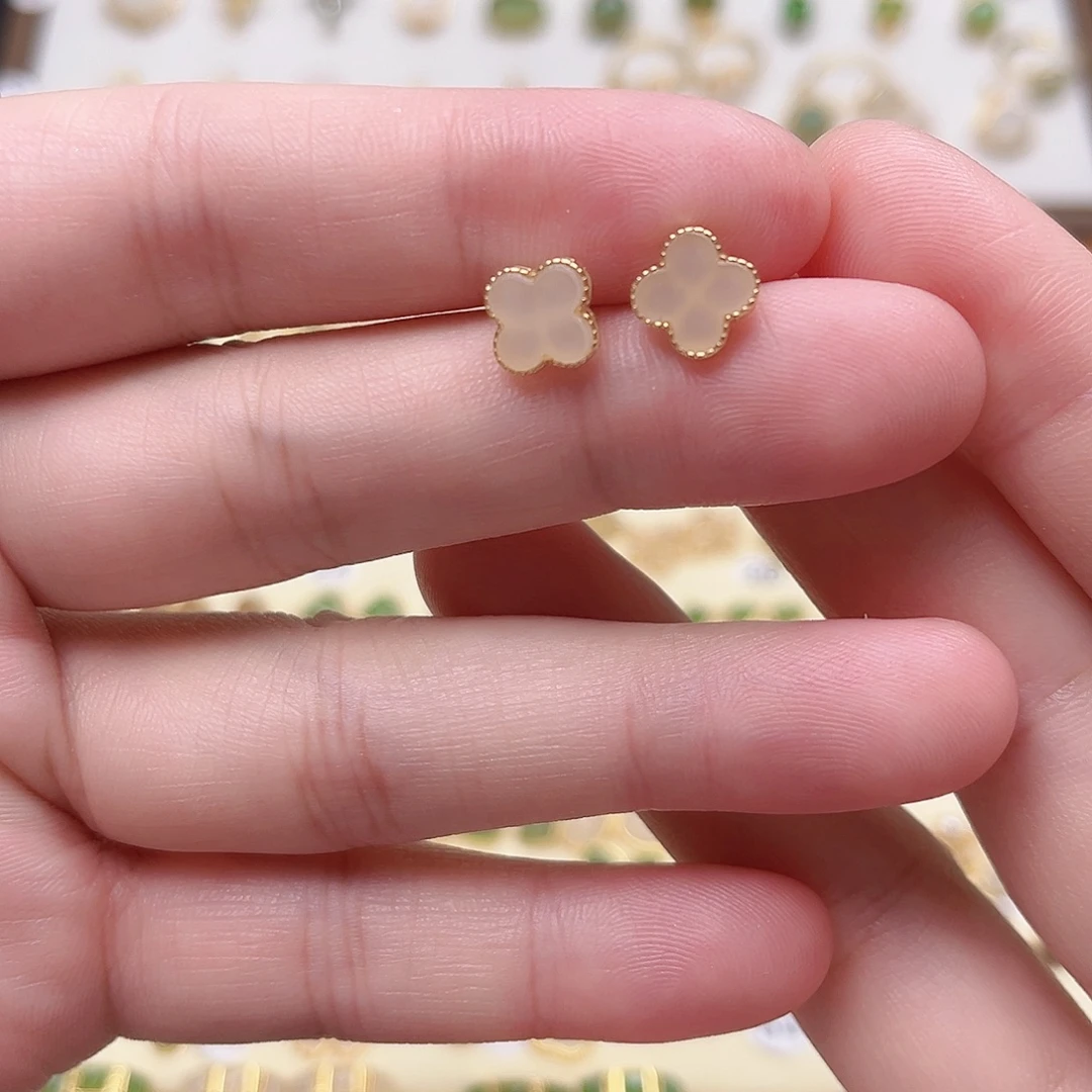 银S925镶嵌和田玉耳饰