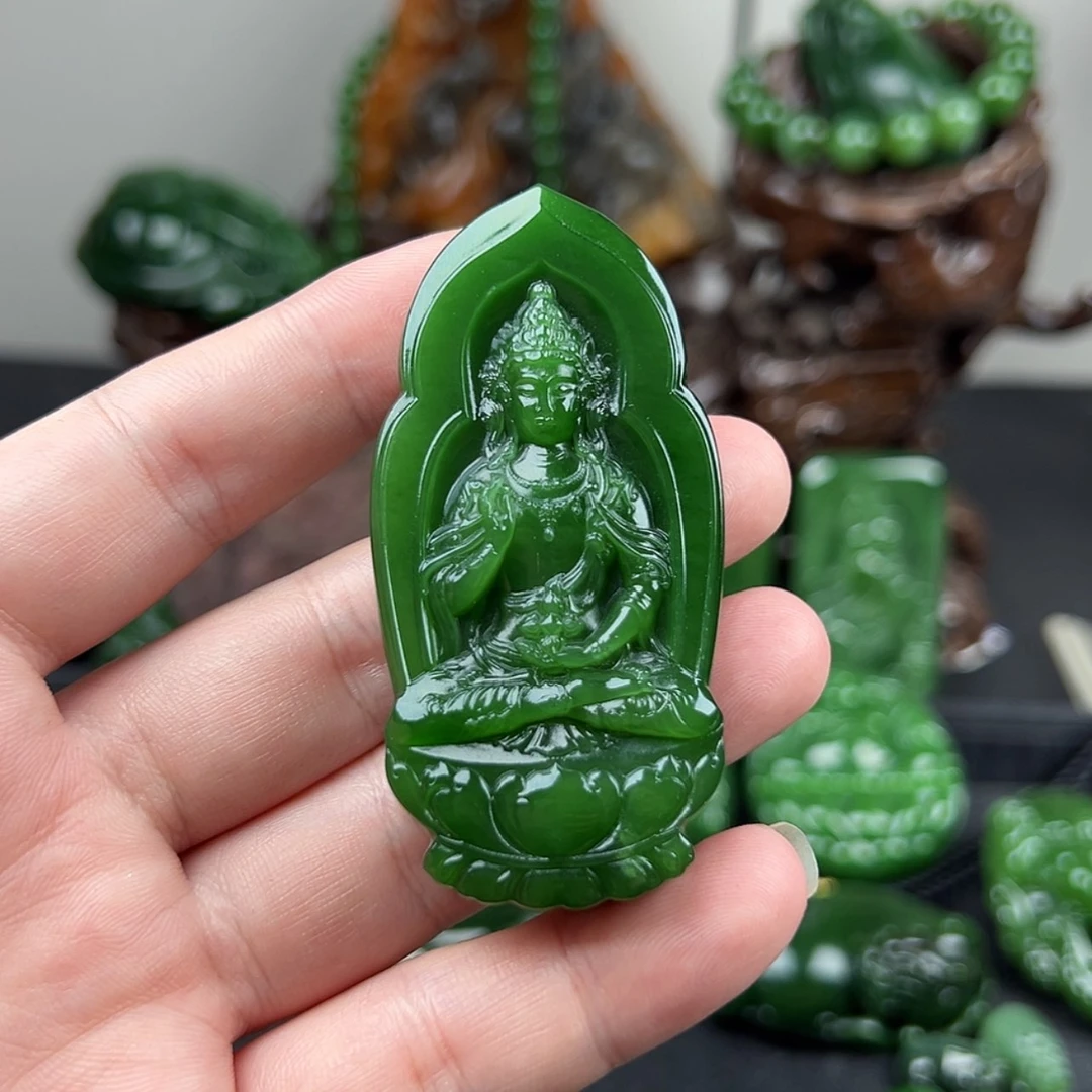 【闪购商品】吊坠(不含链)未镶嵌和田玉（碧玉）