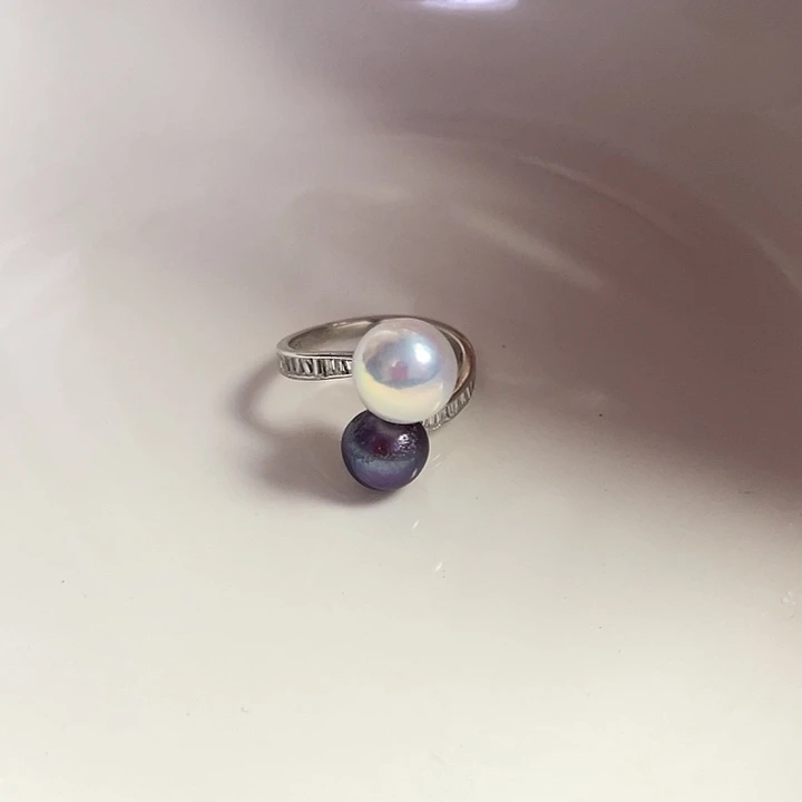 淡水珍珠戒指银S925镶嵌