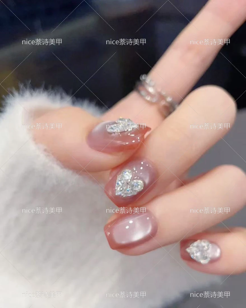 【恋爱告急（高定款）】纯手工美甲10片装  轻奢气质