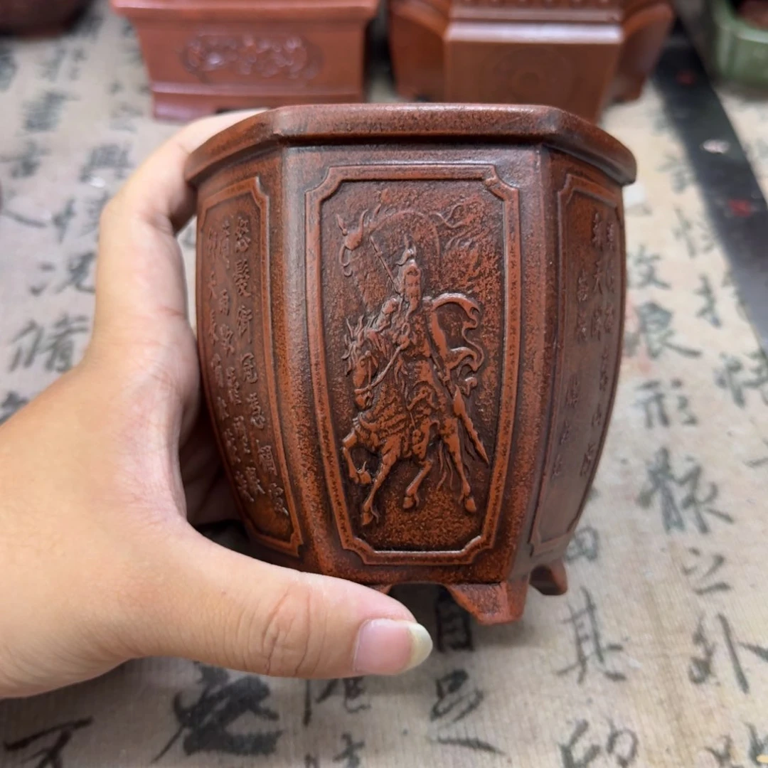 紫砂花盆9x10x10内经紫砂花盆