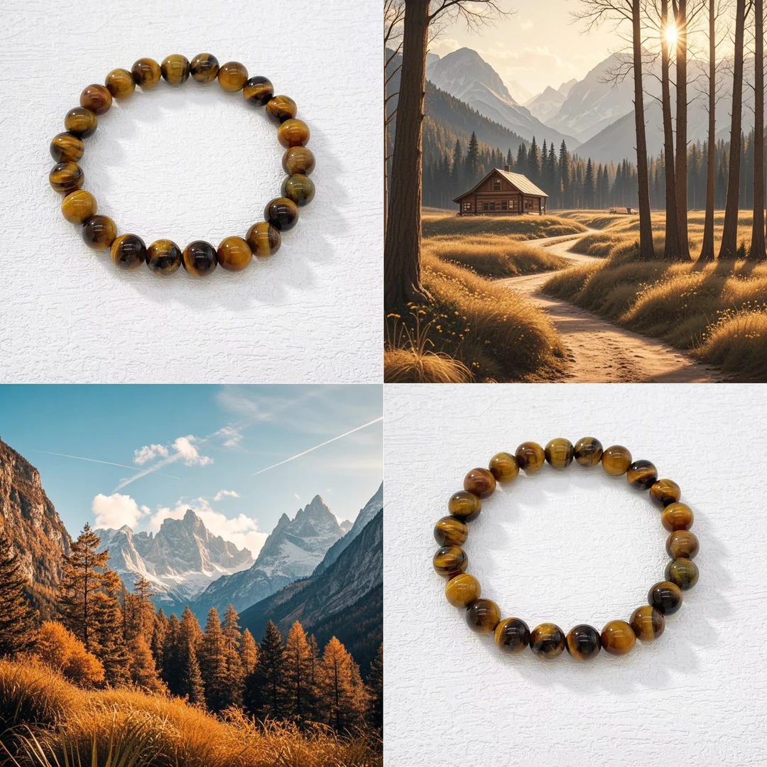 钛钢手链 木木（ZF2246） 奔富虎眼珠子弹力手串