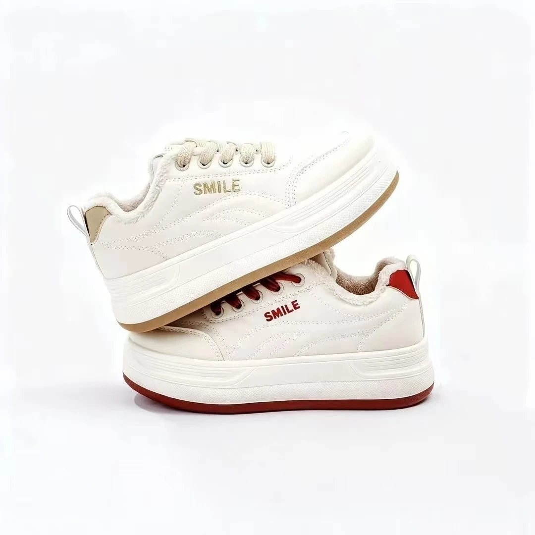 小白鞋秋冬新款加绒保暖增高鞋女鞋6688