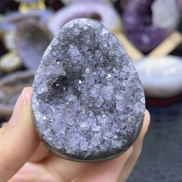 紫晶珠宝半成品未镶嵌彩晶蛋