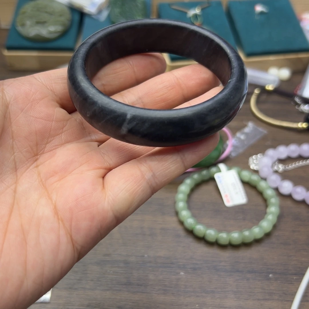 和田玉未镶嵌手镯58.9圈围632