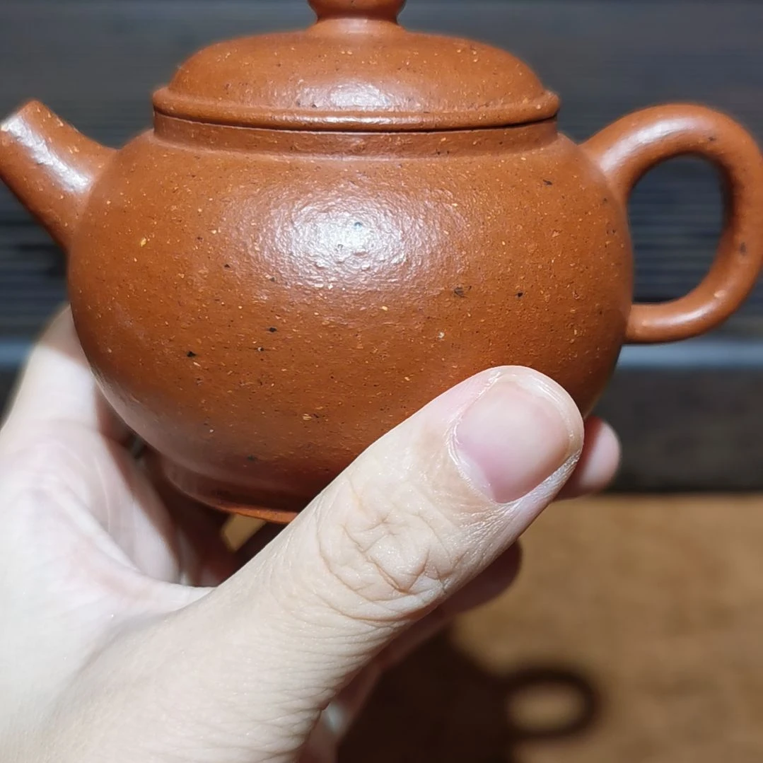 大***罗紫砂花盆手磨料龙眼朱泥