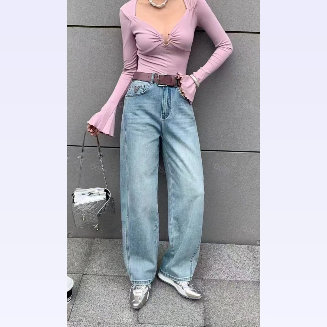 【Q057】夏季直筒裤阔腿裤弯刀裤水洗薄款长裤牛仔裤