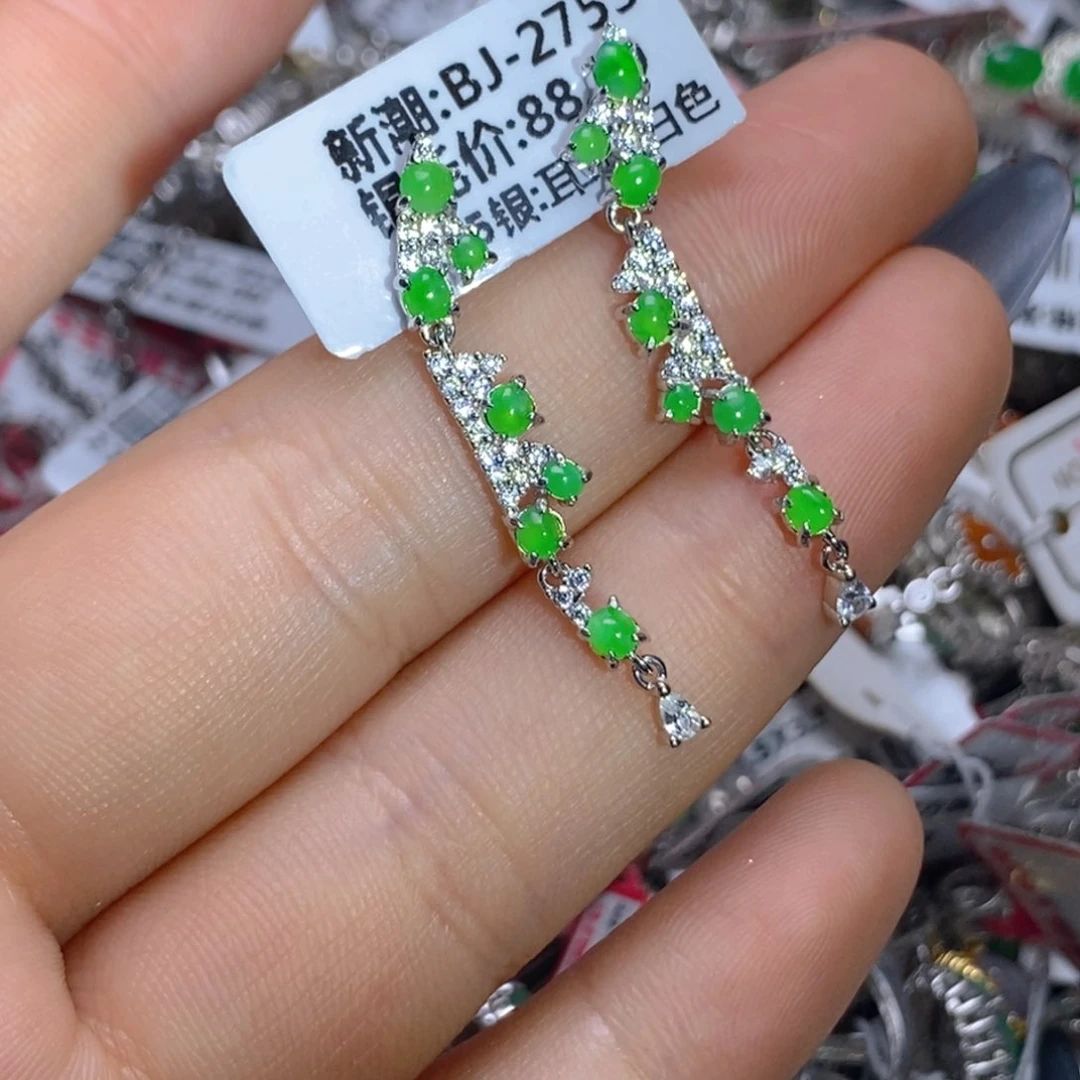 银S925镶嵌戒指翡翠百内无证书