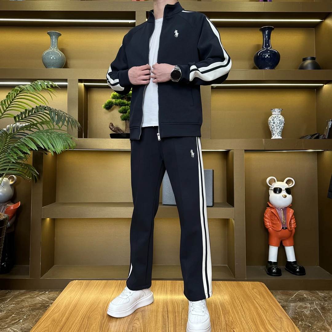 918加绒新款运动套装潮流舒适休闲立领拉链套装两件套