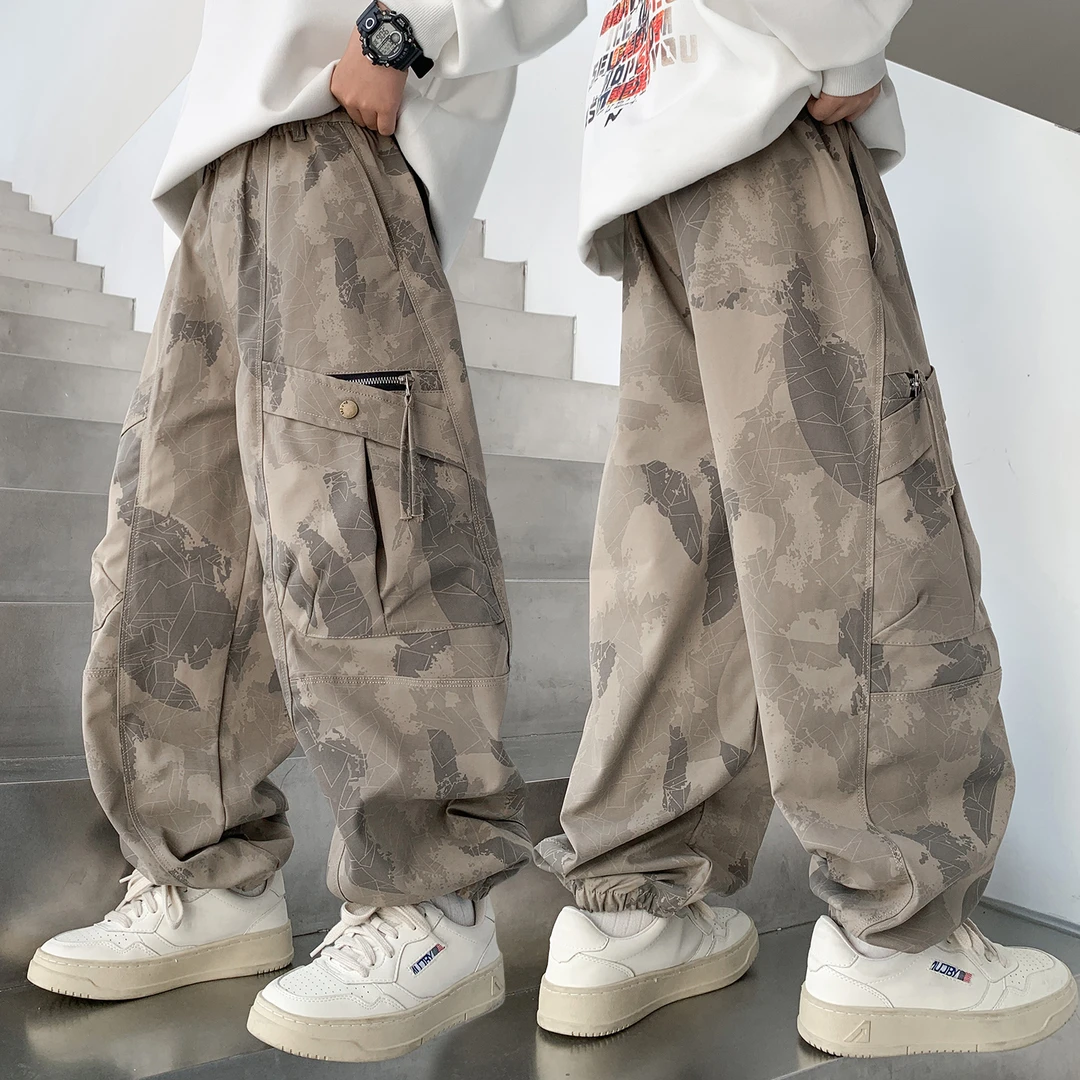 男童秋装裤子儿童春秋迷彩休闲裤2025新款秋季中大童工装裤男孩潮