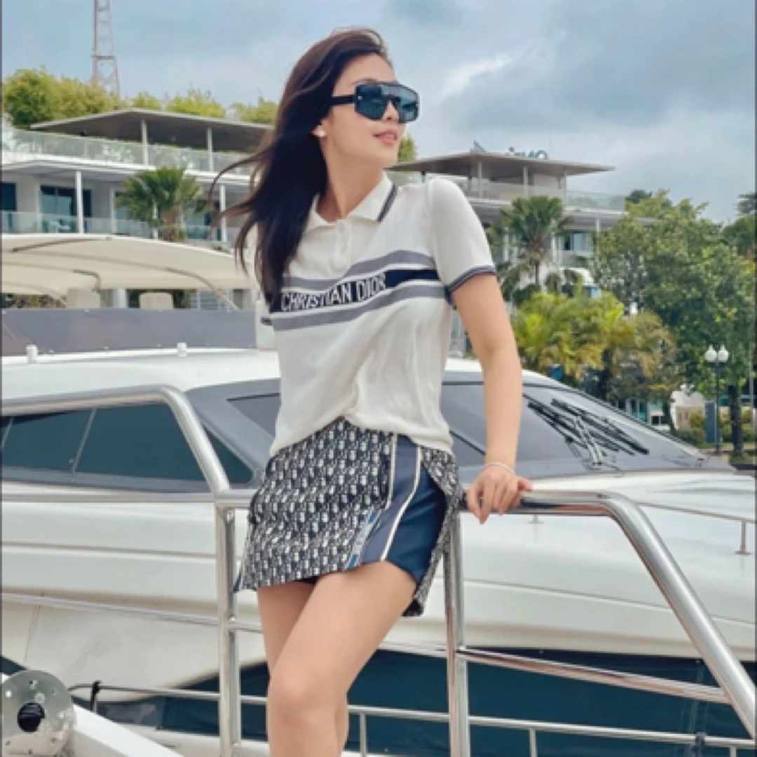 99新 DIOR/迪奥 字母Logo条纹刺绣短袖Polo衫/尺码XS/A100100