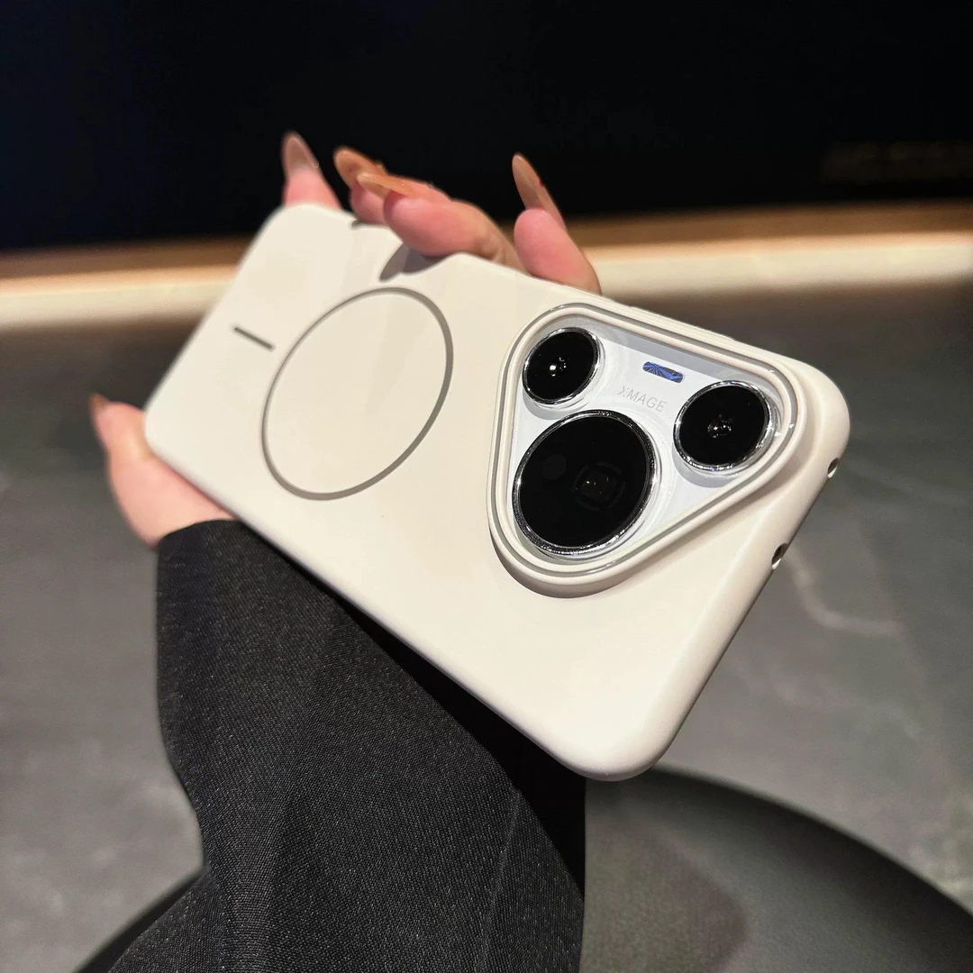 适用华为pura70pro肤感手机壳70防摔简约60细磁吸大孔镜头潮流PC