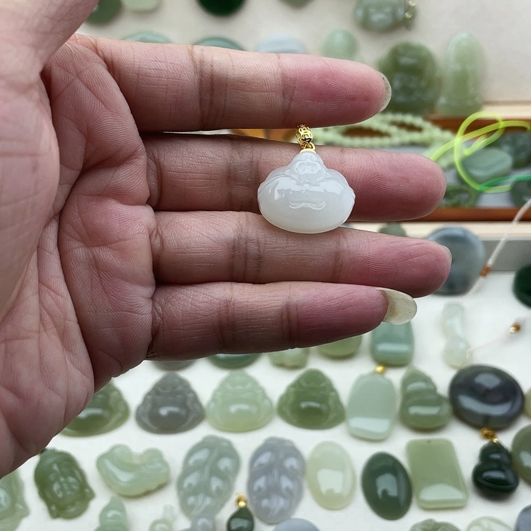 吊坠(不含链)银S925镶嵌和田玉