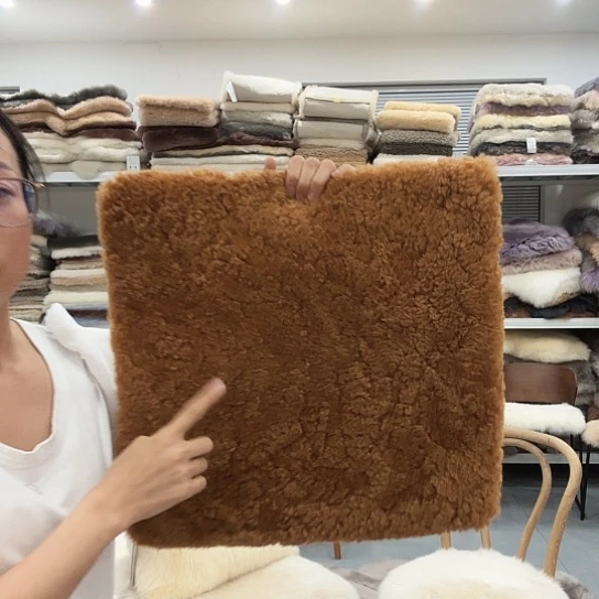 羊毛焦糖棕色40×40方形