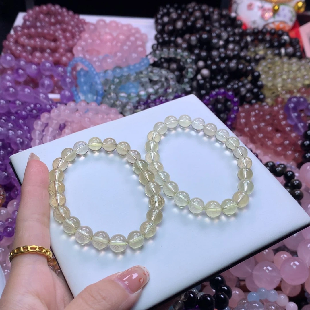 水晶手链未镶嵌柠檬黄水晶高品质卡8+（多样其一）