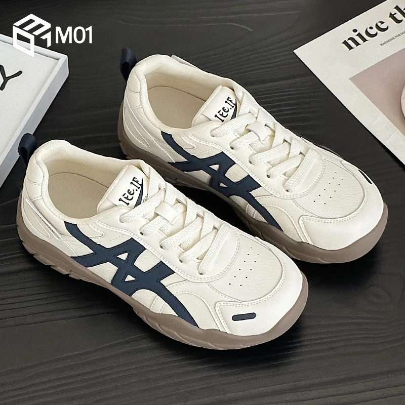 M01德训鞋女2025新款秋冬加绒百搭爆款时尚休闲运动阿甘小白鞋