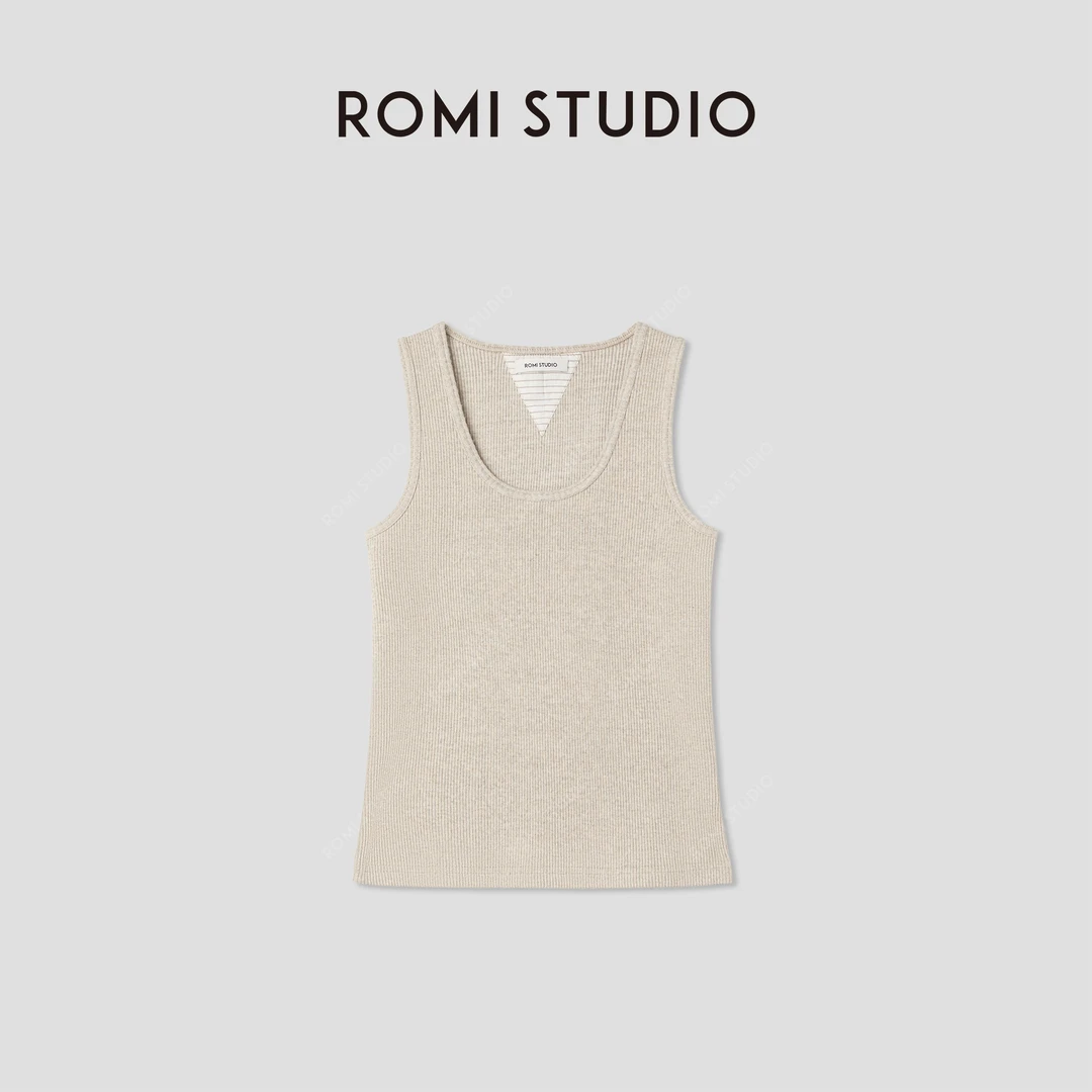 ROMI STUDIO“基础随性”原生态棉纱定纺挺括肌理感背心RW25SST0088