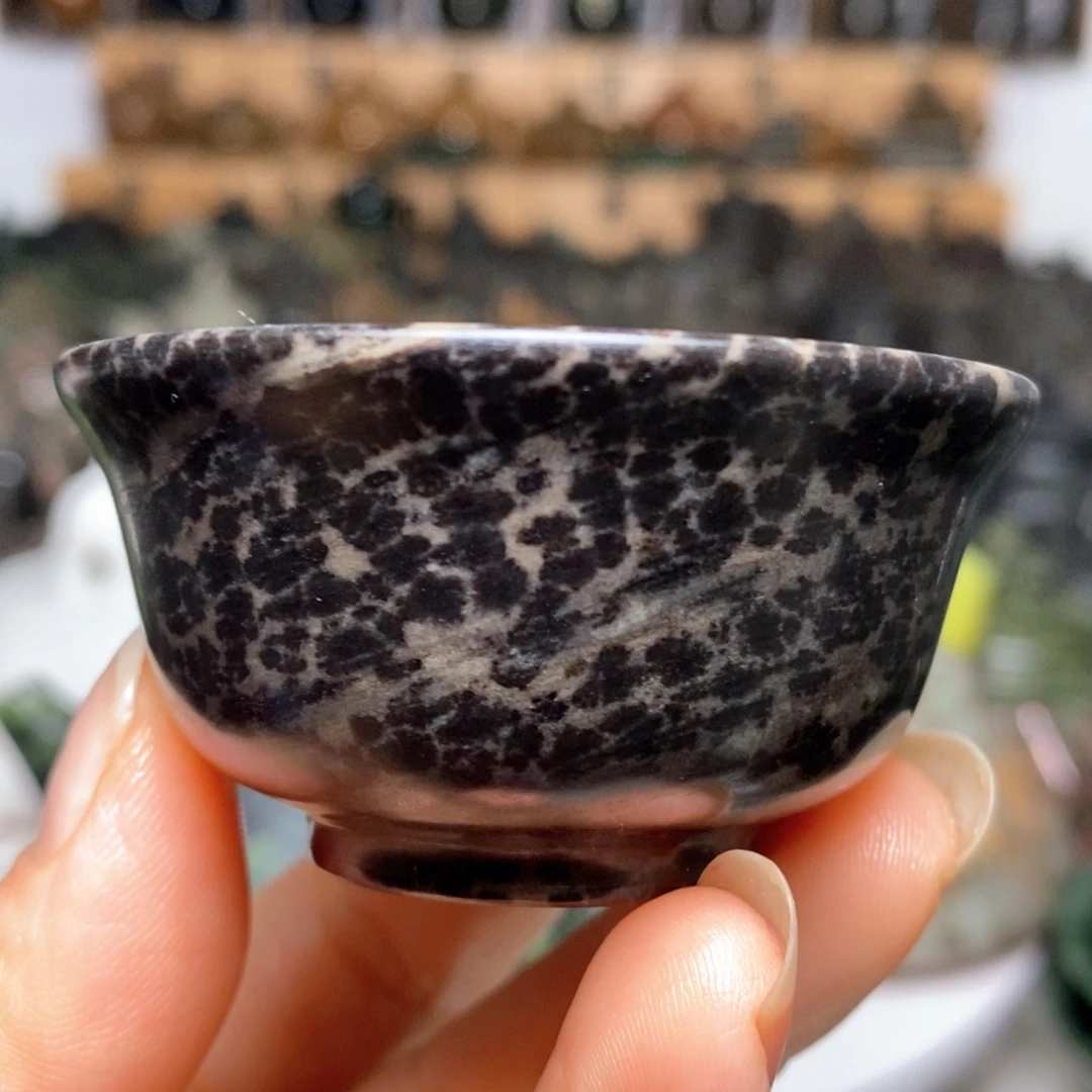 冰碛岩豹纹翻边杯35cc