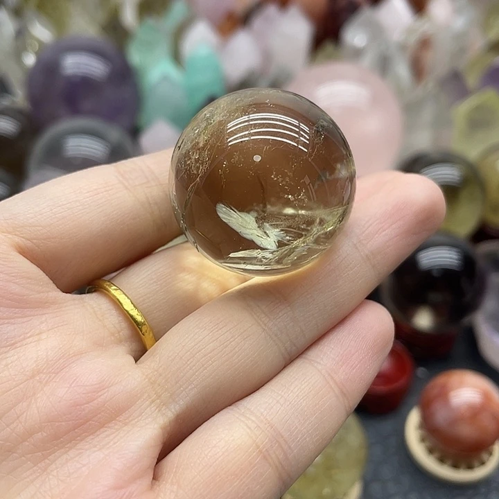 珠宝半成品未镶嵌水晶72黄水晶球3mm