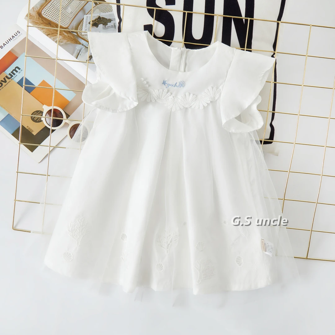 【月光贝壳】H25081女童洋气夏款连衣裙蕾丝纱裙韩版百搭可爱裙子