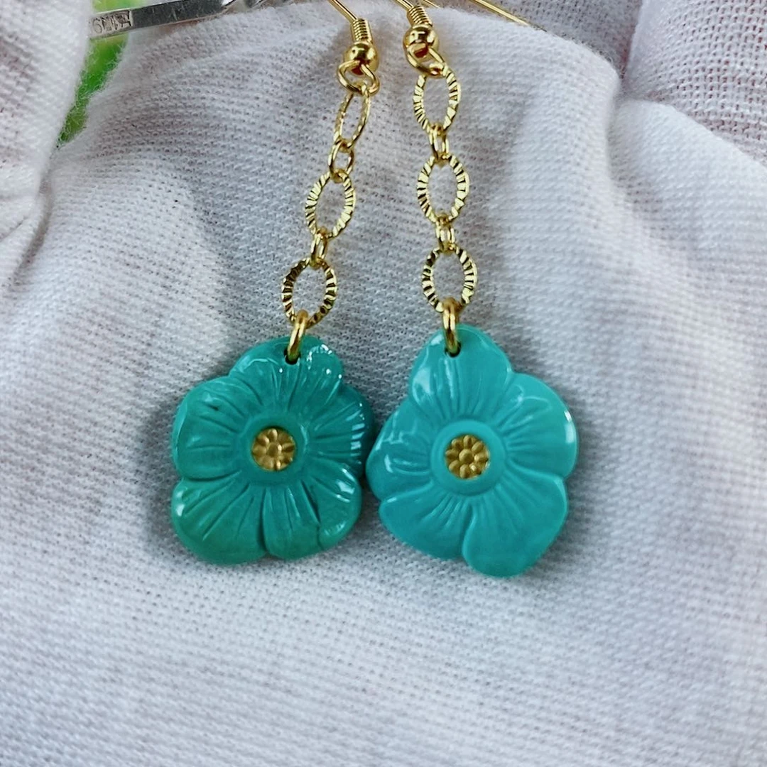 银S925镀金镶嵌绿松石珠宝奇石