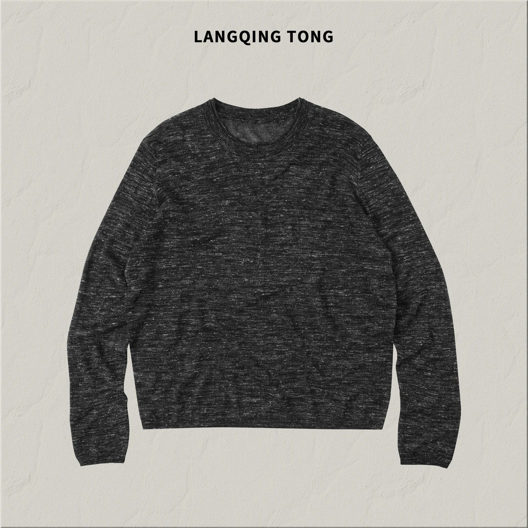 浪清/女装推荐 格洛莉圆领休闲宽松针织衫44903#2025夏新款上衣