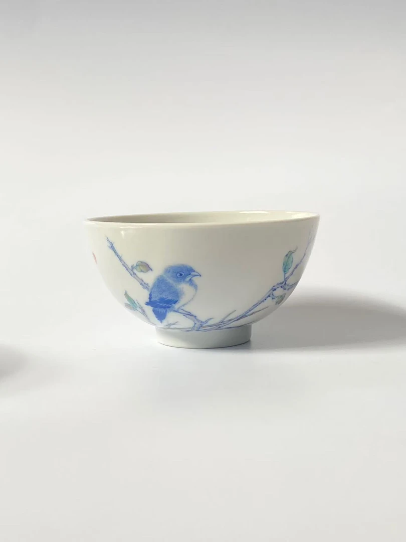 【齊致堂】青花花鸟杯单杯景德镇手工手绘高端品茗杯
