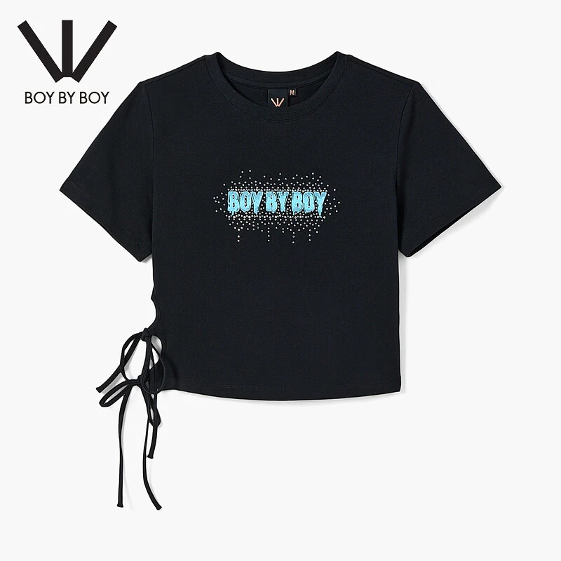 【薄荷冰淇淋】BOY BY BOY潮牌女装烫钻字母显瘦百搭短袖T恤W01014