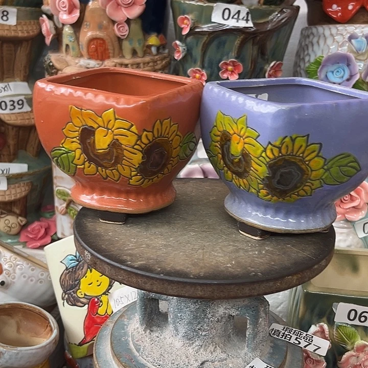 紫砂花盆粗陶材质多肉花盆