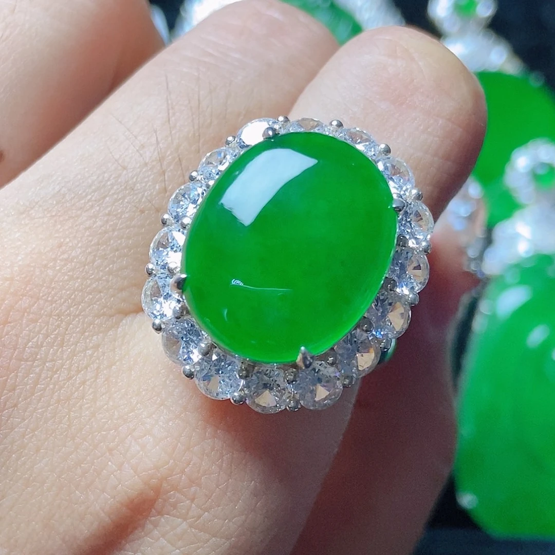 颈饰银S925镶嵌翡翠